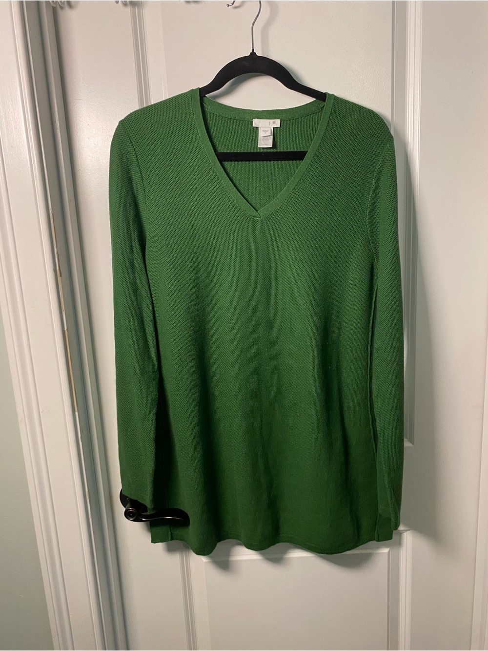 J. Jill Emerald Green Knit V-Neck Sweater